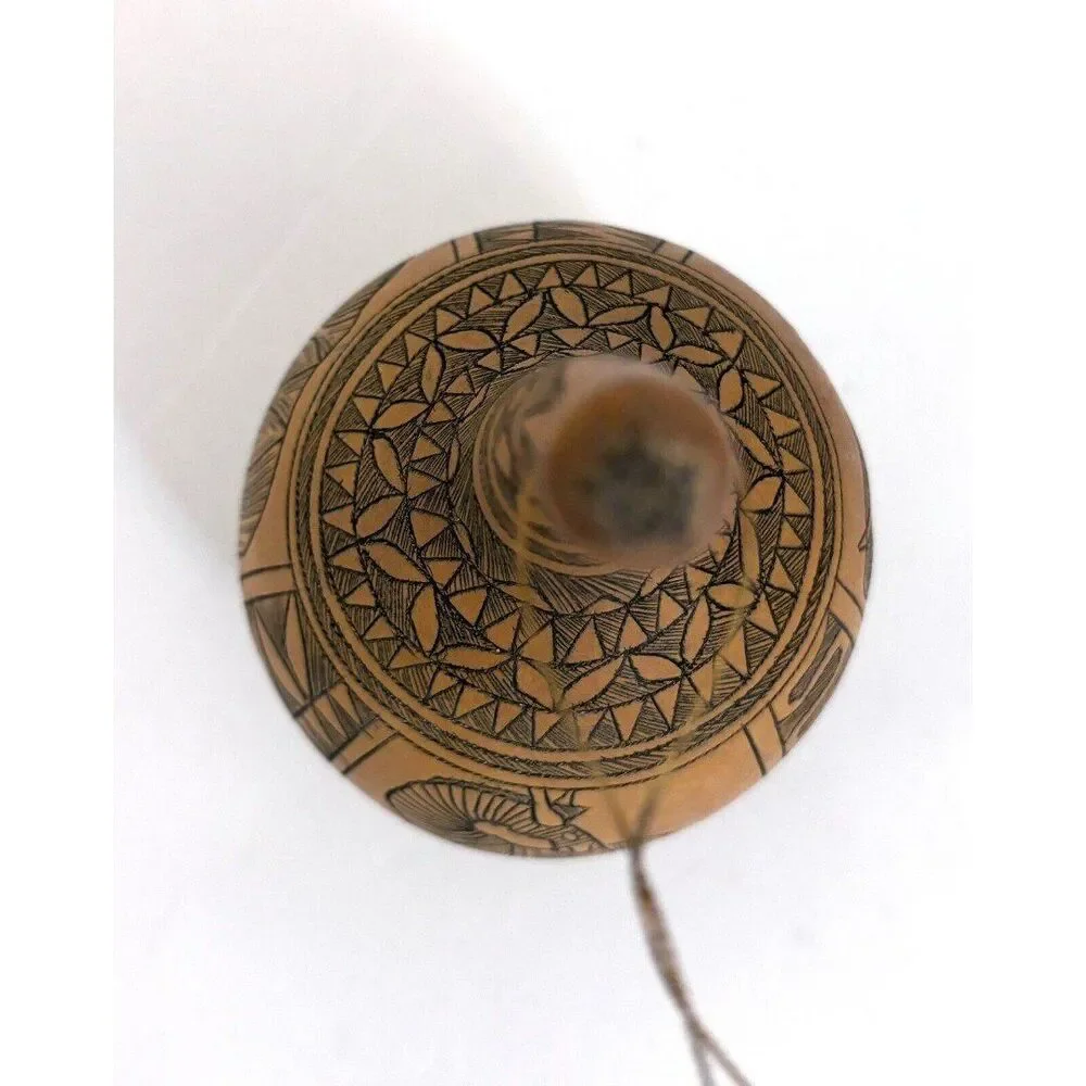 Natural Gourd Ornament With Safari Animals Zebra Elephant
